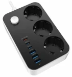 Colorway Zásuvková lišta 3x Schuko / Zásuvková lišta / 3x USB-C 20W / 3x USB-A / kabel 2 m (CW-CHE36PDB)