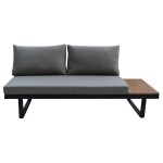 Zahradní set šedý textilen, hliník, šedá barva, polywood světle hnědá barva