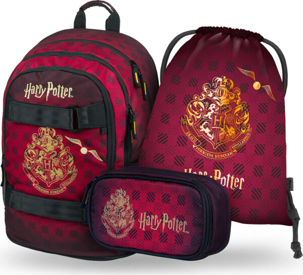 BAAGL SET 3 Skate Harry Potter Bradavice vínový: batoh, penál, sáček