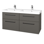 Dřevojas - Umyvadlová skříňka Q MAX SZZ4 120 - N06 Lava / Úchytka T06 / N06 Lava 332327H