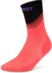 CEP pánské běžecké kompresní vysoké ponožky EDT. SPLIT - neon coral/black Velikost: V (Vel. chodidla 45-48)