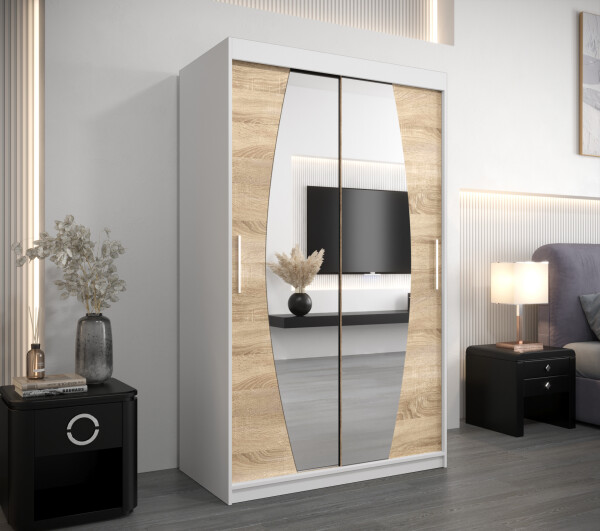 Šatní skříň Abi E0 Barva korpusu: Bílá, Rozměry: 120 cm, Dveře: Dub sonoma