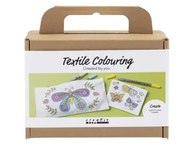 Creativ Company Kreativní sada Malování na textil penál peněženka Motýl