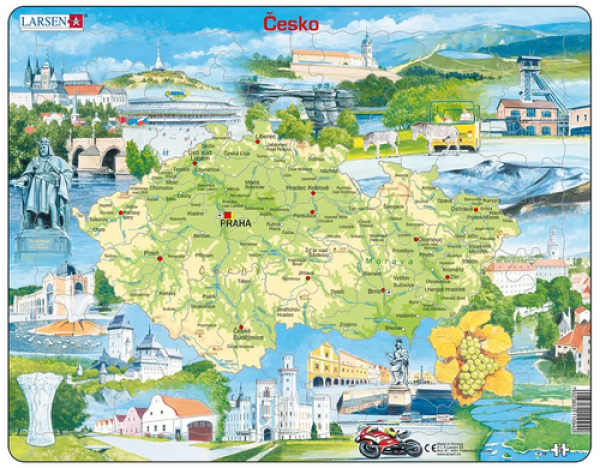 Puzzle Česká republika: Památky 78 dílků