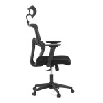 Kancelářská židle, potah černá látka a černá síťovina MESH, houpací mech.