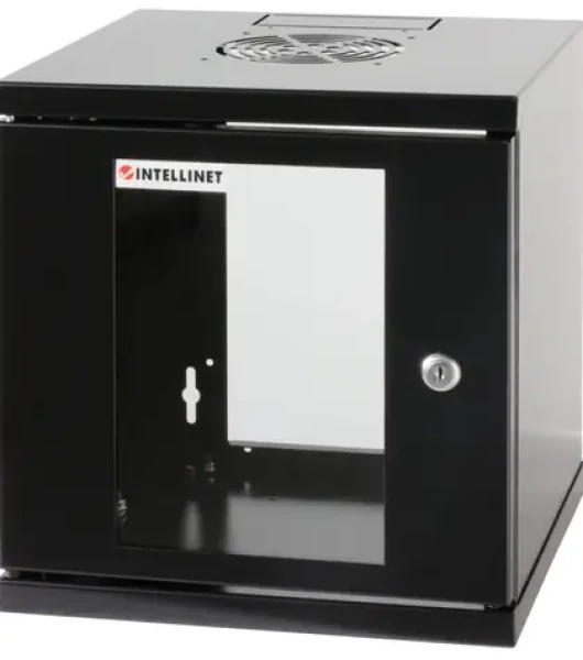 Intellinet Nástěnný rozvaděč 10" černý, smontovaný / Rozvaděč / 6U / 300x300 mm / nosnost 60 kg (711692)