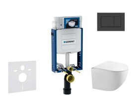 GEBERIT - Kombifix Set předstěnové instalace, klozetu Gaia a sedátka softclose, tlačítko Sigma30, matná černá/černá SANI15CA5105
