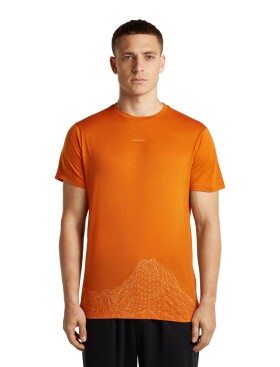 Pánské merino triko krátký rukáv ICEBREAKER Mens Merino 150 Tech Lite SS Tee 3D Mapping, Spice velikost: M