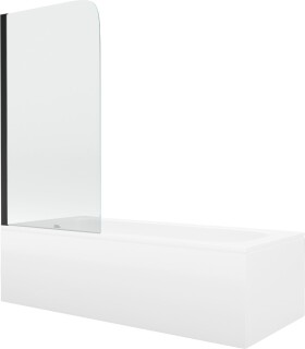 MEXEN/S - Vega obdélníková vana 180 x 80 cm s panelem + vanová zástěna 70 cm, transparent, černá 550118080X9007017000