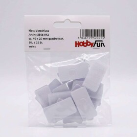 Suchý zip bílý samolepící obdélník 40×20 mm / 15 ks HobbyFun