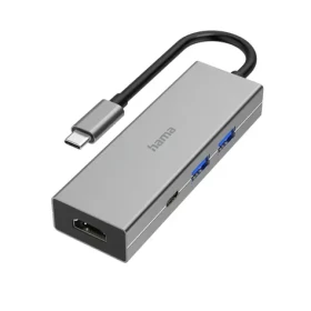 Hama USB hub šedá / multiport / 2x USB-A / USB-C PD / HDMI / USB 3.2 5 Gb/s (200107)
