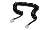 Digitus spirálový telefonní kabel RJ10 černý / Telefonní kabel / RJ10 - RJ10 / kroucený / 4 m (AK-460101-040-S)