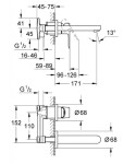 GROHE - BauEdge Umyvadlová baterie, 2-otvorová instalace, s tělesem, chrom 20474000