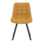 Židle jídelní, žlutá látka, nohy černý kov