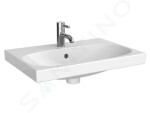 GEBERIT - Acanto Umyvadlo 600x422 mm, otvor pro baterii, s přepadem, bílá 500.631.01.2