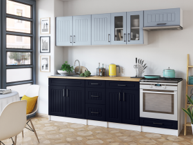 FRONTI Kuchyňská linka BERIZA CHOCO 240cm - Denim + marine blue