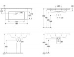 VILLEROY & BOCH - Subway 3.0 Umyvadlo 100x47 cm, bez přepadu, bez otvoru pro baterii, CeramicPlus, alpská bílá 4A70A3R1