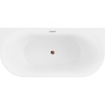 MEXEN/S - Oval vana volně stojící nástěnná 160 x 80, bílá, sifon a přepad růžové zlato 52671608000-60