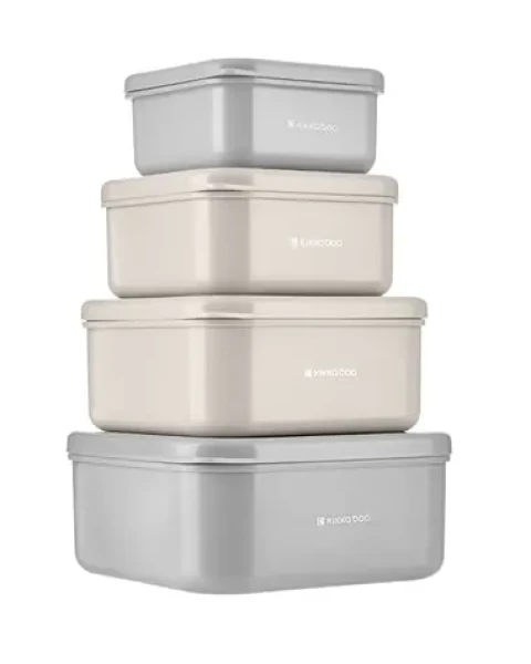 KikkaBoo Sada boxů na svačinu 4 ks Kitty Cat Grey (31302040171KB)