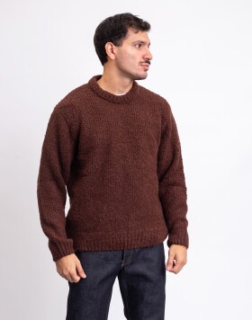 Edwin Dun Textured Sweater Rum Raisin garment washed L