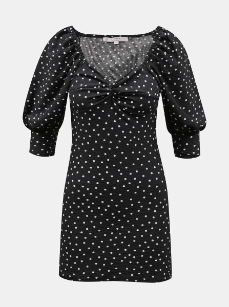 Černé puntíkované šaty Miss Selfridge Petites