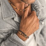 Korálkový náhrdelník Andreé - 6 mm Jaspis pískový, Hnědá 45 cm