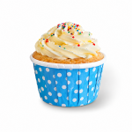 Dortisimo Košíčky na muffiny pevné modré s puntíky (8 ks)