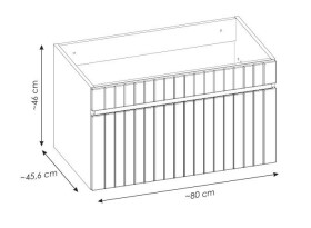 COMAD - Skříňka pod umyvadlo 80cm 1 zásuvka ICONIC CASHMERE 5907611656297