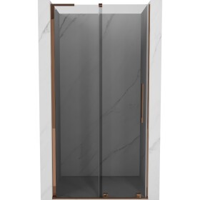 MEXEN/S - Velar L posuvné sprchové dveře 120, grafit, růžové zlato 871-120-003-41-60