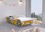DumDekorace Nádherná dětská postel závodní auto žluté 140 x 70 cm
