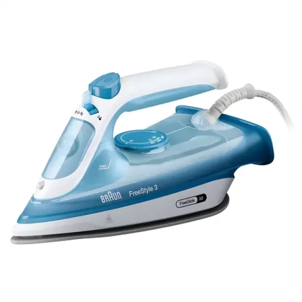 Braun FreeStyle 3 FI3144BL modrá / Napařovací žehlička / Suché i parní žehlení / Otočné ovládání / 1,2 kg (0127408002)