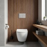 REA - Podomítkový Instalační Set Slim 024N pro WC s Tlačítkem T Brush Steel KPL-E1057
