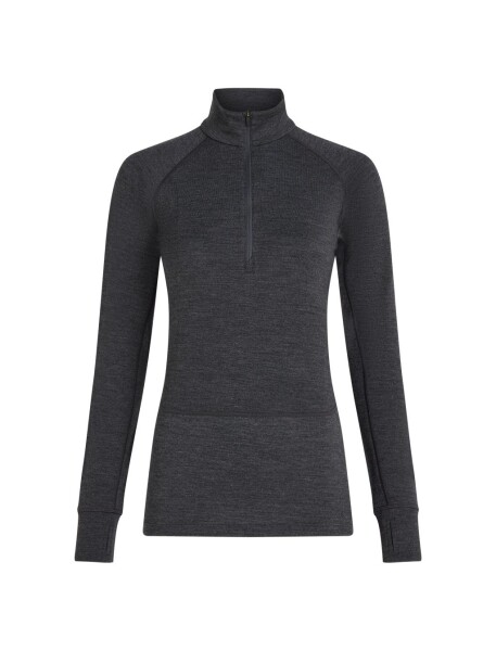 Dámské merino tričko s dlouhým rukávem ICEBREAKER Wmns 260 ZoneKnit LS Half Zip, Jet Heather velikost: XL