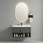 REA - Sada koupelnového nábytku s umyvadlem Toledo 60cm Grey REA-M0017