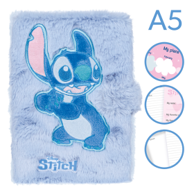 Colorino zápisník uzavíratelný, Stitch Fluffy, A5, světle modrý
