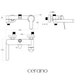 CERANO - Vanová nástěnná baterie Velea - chrom CER-8050BD7772