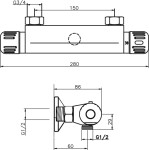 Sprchová termostatická baterie 150 mm Aquamat chrom NOVASERVIS 2660/1,0