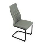 Židle jídelní, zelená látka, černý kov