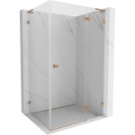 MEXEN/S - Lunar L sprchový kout dveře křídlové pravá 85 x 90, transparent, měď kartáčovaná 834L-085-090-65-00-P