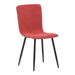 Židle jídelní, červená látka, černý kov