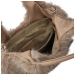 Módní dámská plyšová kabelka do ruky Viorica, taupe