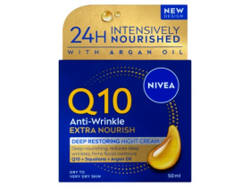 Nivea Q10 Extra Nourish Anti-Wrinkle Výživný noční krém proti vráskám 50ml