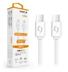 Aligator Datový kabel POWER 65W / USB-C/USB-C 3A 1. 5m / bílý (DATKP49)