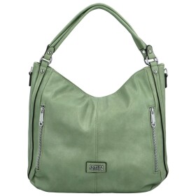 Trendy dámská koženková kabelka na rameno Ellera, zelená