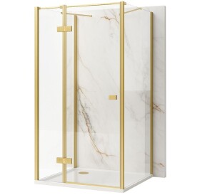 REA/S - Sprchový kout Atlas 90x80 Brush Gold vlevo KPL-K4770