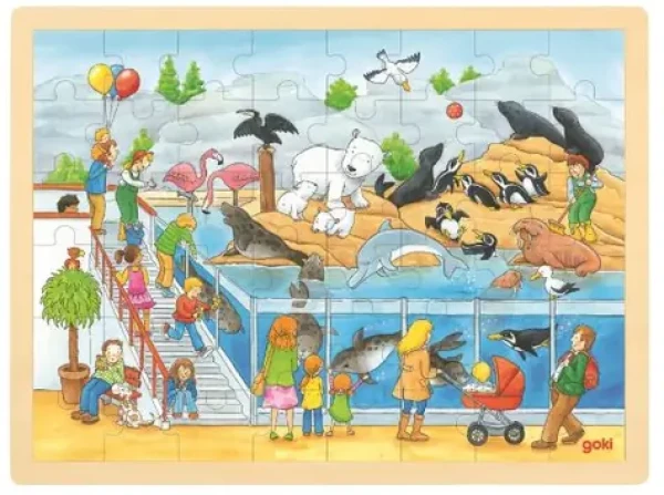 GOKI Dřevěné puzzle Návštěva Zoo