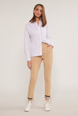 Kalhoty Monnari Látkové kalhoty s dekorativní úpravou Béžová barva 44