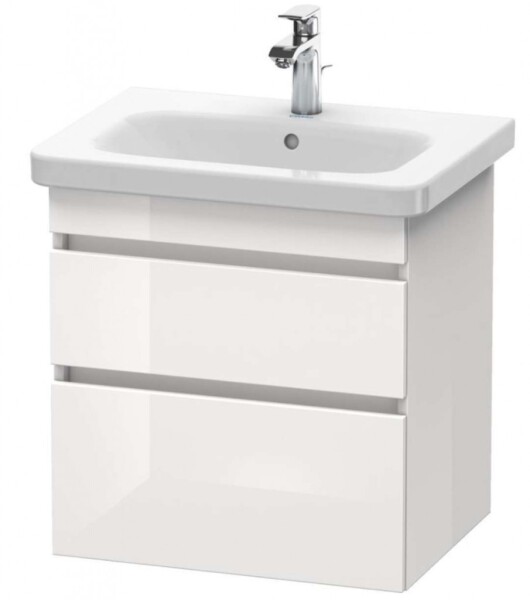 DURAVIT - DuraStyle Umyvadlová skříňka 61x58x45 cm, 2 zásuvky, lesklá bílá DS648002222