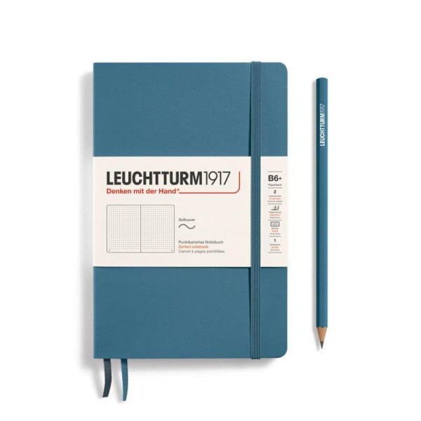 Leuchtturm1917 Zápisník Stone Blue Softcover B6+ tečkovaný