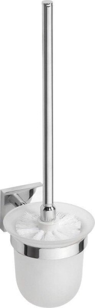 SAPHO - X-SQUARE WC štětka závěsná, mléčné sklo, chrom XQ301